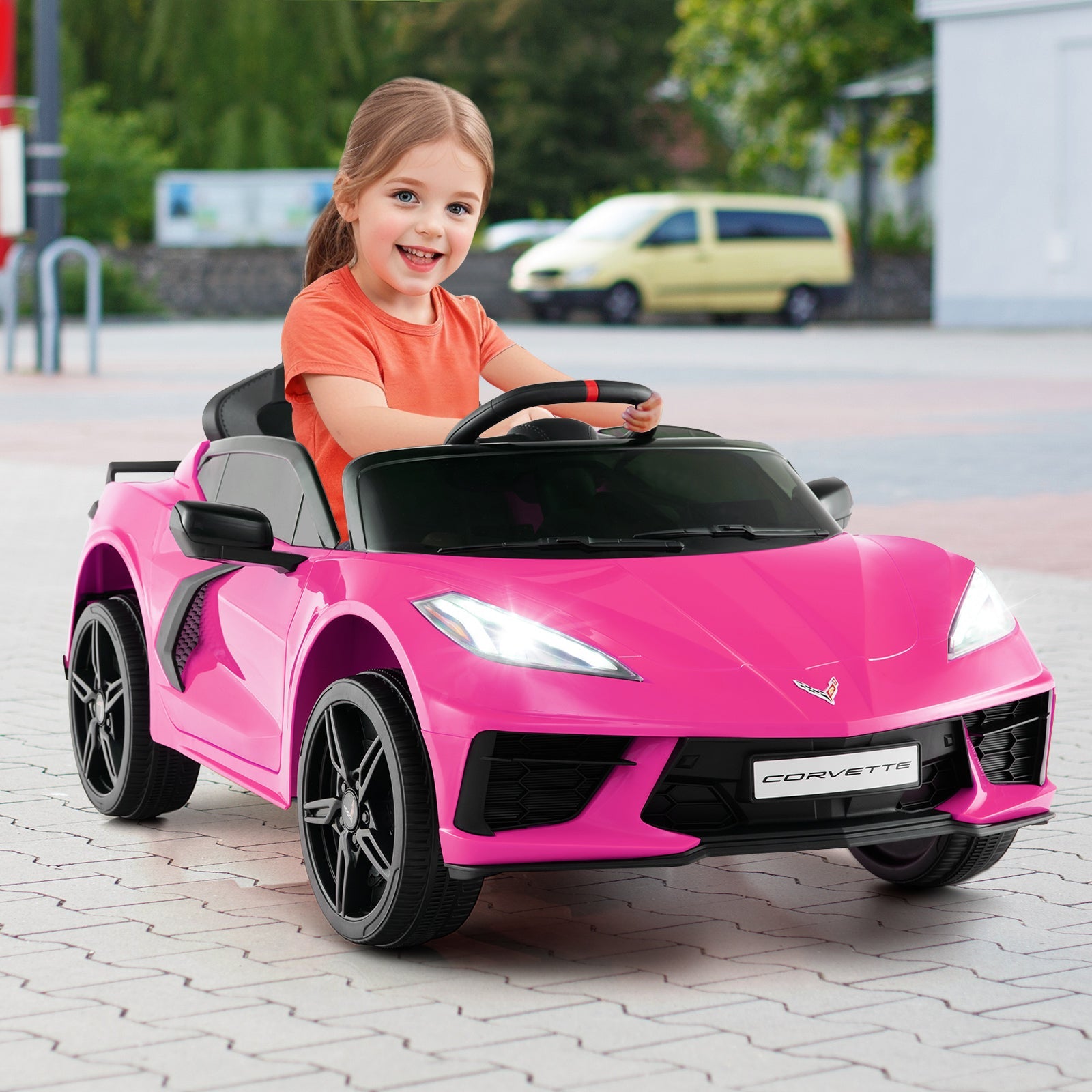 12V Electric Kids Ride On Car Licensed Chevrolet Corvette C8 with Remote Control Ages 3+ Years Old, Pink Powered Ride On Toys   at Gallery Canada