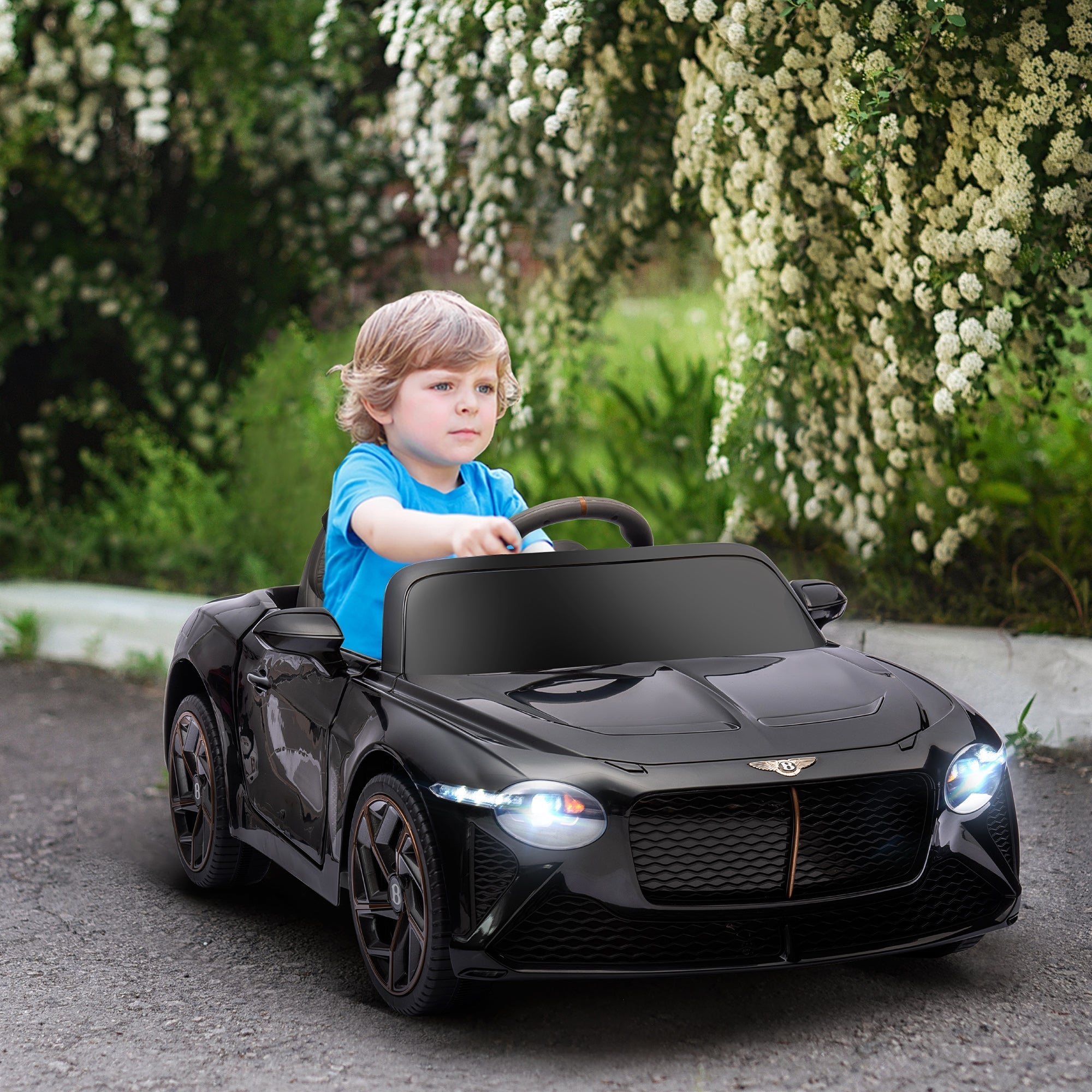 12V Electric Ride on Car with Butterfly Doors, 3.1 MPH Kids Ride-on Toy for Boys and Girls with Remote Control, Suspension System, Horn Honking, Black Electric Toy Cars   at Gallery Canada