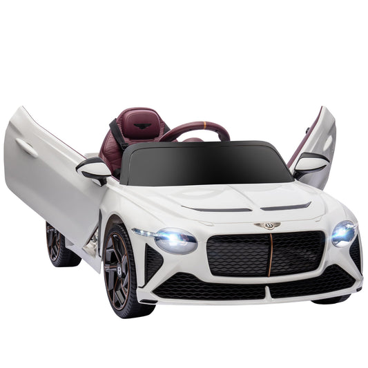 12V Electric Ride on Car with Butterfly Doors, 3.1 MPH Kids Ride-on Toy for Boys and Girls with Remote Control, Suspension System, Horn Honking, White - Gallery Canada
