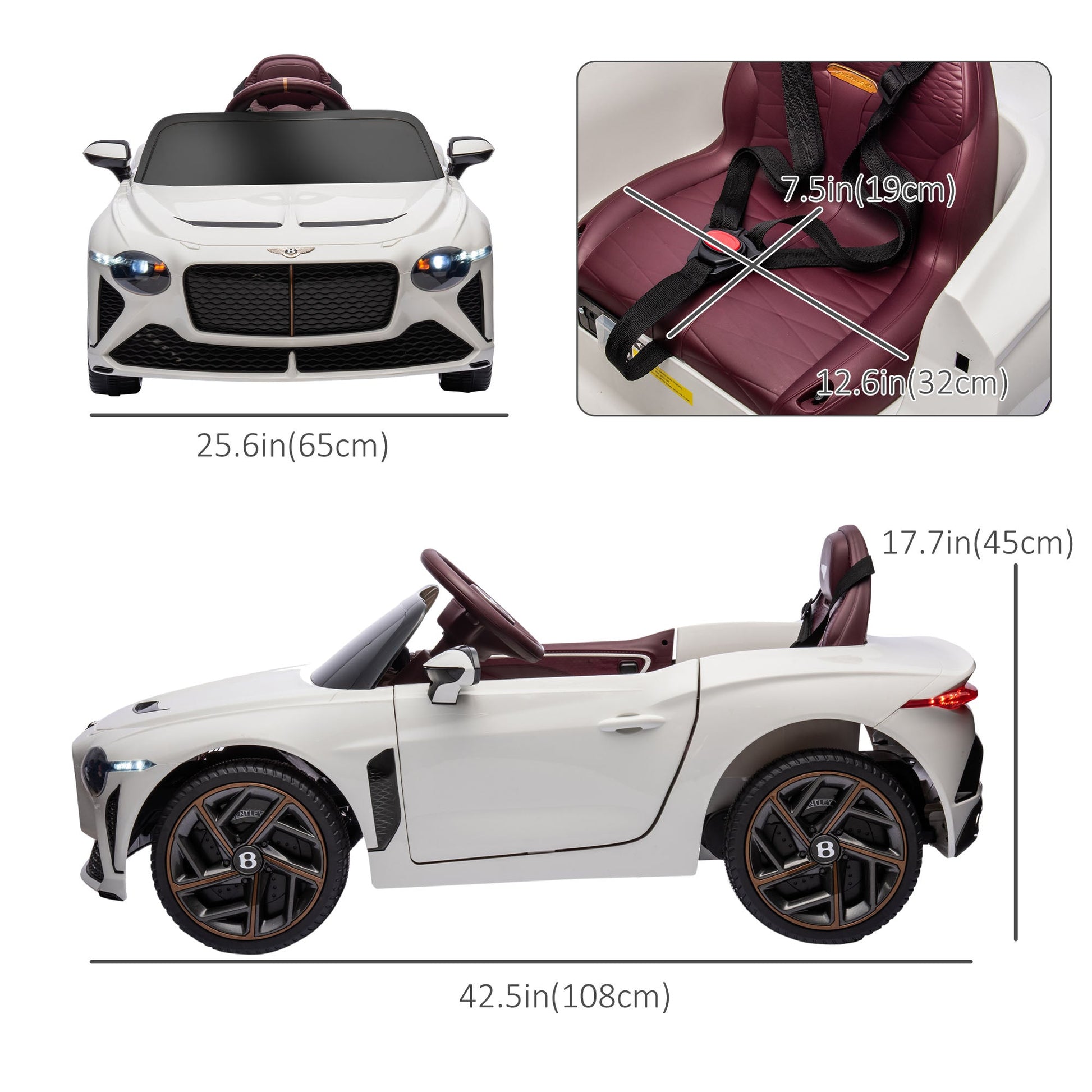 12V Electric Ride on Car with Butterfly Doors, 3.1 MPH Kids Ride-on Toy for Boys and Girls with Remote Control, Suspension System, Horn Honking, White Electric Toy Cars   at Gallery Canada