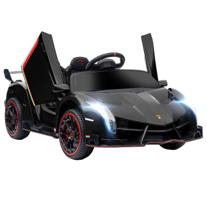 12V Kids Ride-On Car with Butterfly Doors, Remote, Bluetooth, Music, Black Electric Toy Cars Black  at Gallery Canada