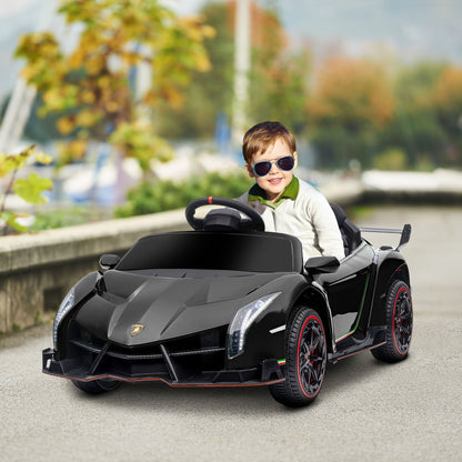 12V Kids Ride-On Car with Butterfly Doors, Remote, Bluetooth, Music, Black Electric Toy Cars   at Gallery Canada