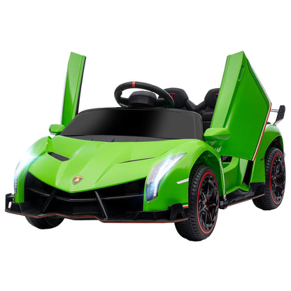 12V Kids Ride-On Car with Remote, Bluetooth, Music, Lights, Butterfly Doors, Green Electric Toy Cars Multi Colour  at Gallery Canada