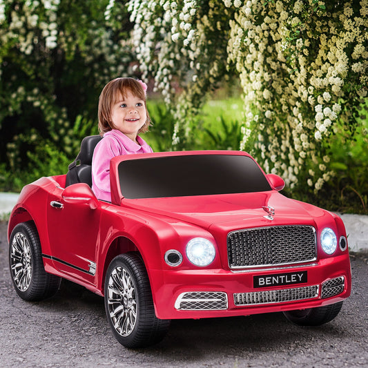 12V Electric Ride On Car with Parent Control, Battery Powered Car with LED Lights, MP3, Horn, Music, 2 Motors, for 37-72 Months, Red - Gallery Canada
