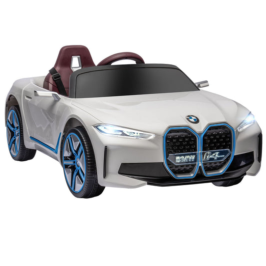 12V Electric Ride on Car with Remote Control, 3.1 MPH Kids Ride-on Toy for Boys and Girls with Portable Battery, Suspension System, Horn Honking, Music, Lights, White - Gallery Canada