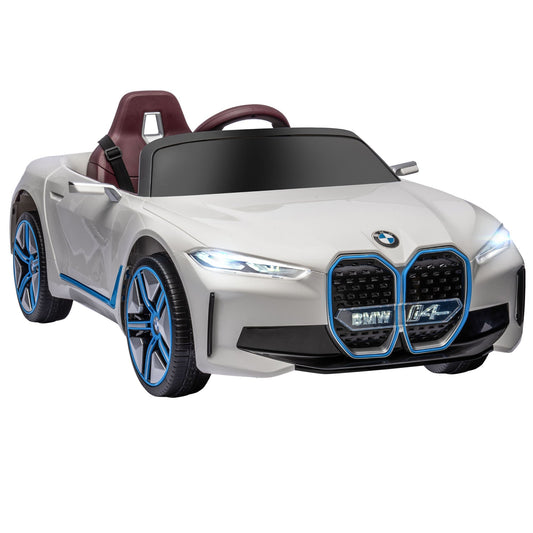 12V Kids Ride-On Car with Remote, Music, Lights, Suspension, White Electric Toy Cars Multi Colour  at Gallery Canada