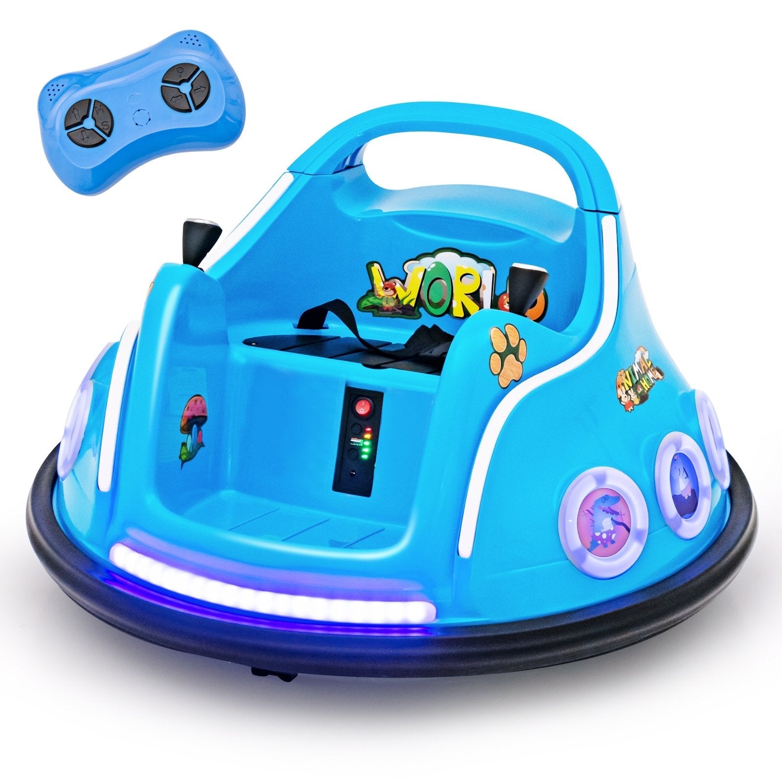 12V Electric Ride On Car with Remote Control and Flashing LED Lights, Navy Powered Ride On Toys   at Gallery Canada