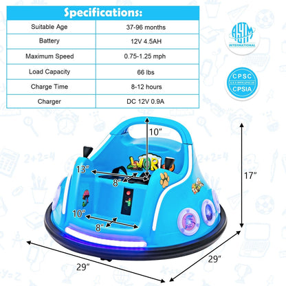 12V Electric Ride On Car with Remote Control and Flashing LED Lights, Navy Powered Ride On Toys   at Gallery Canada