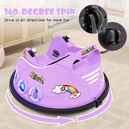 12V Electric Ride On Car with Remote Control and Flashing LED Lights, Purple Powered Ride On Toys   at Gallery Canada