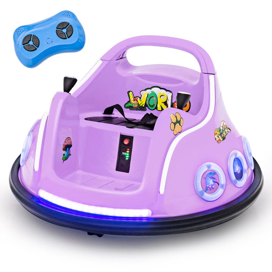 12V Electric Ride On Car with Remote Control and Flashing LED Lights, Purple Powered Ride On Toys   at Gallery Canada