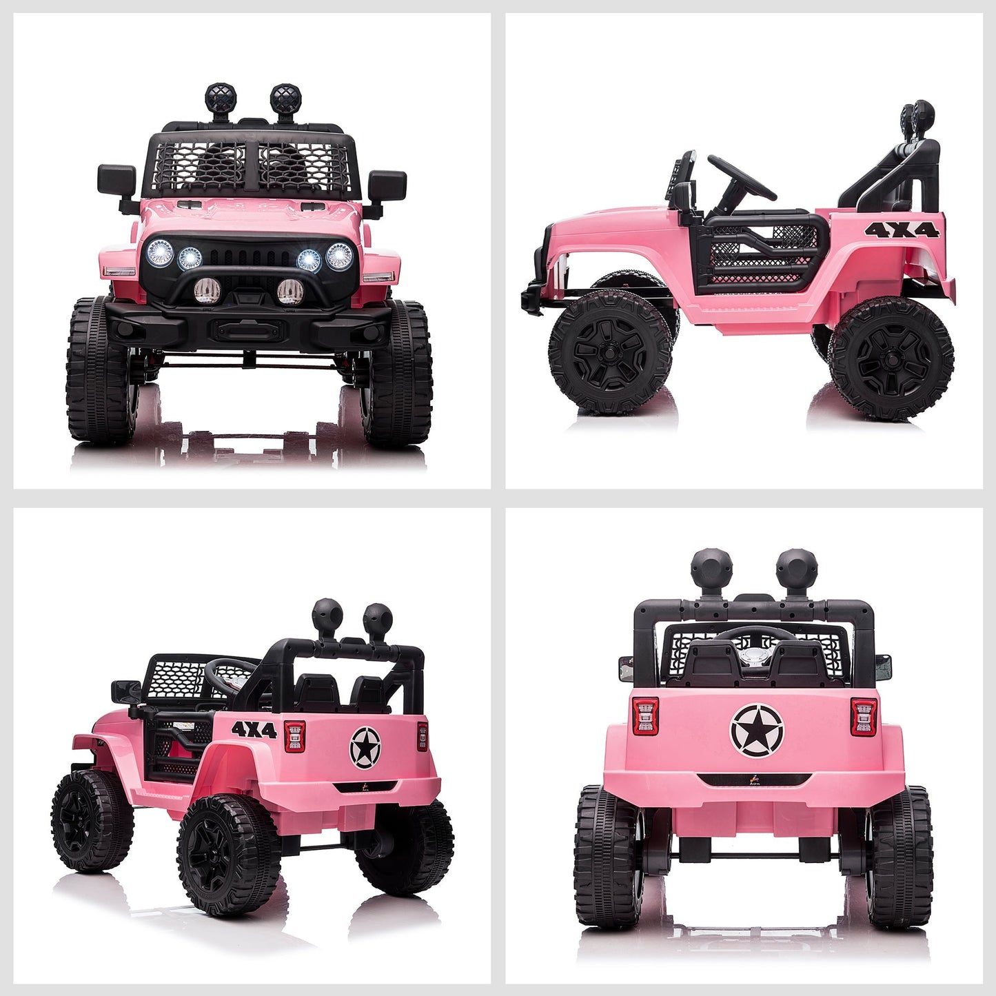 12V Electric Truck Off Road Electric Pickup with Remote Control, Adjustable Speed, Ride on Car for Kids, Pink Electric Toy Cars   at Gallery Canada