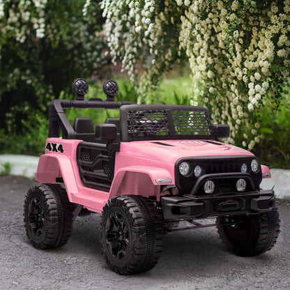 12V Electric Truck Off Road Electric Pickup with Remote Control, Adjustable Speed, Ride on Car for Kids, Pink Electric Toy Cars   at Gallery Canada