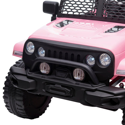 12V Electric Truck Off Road Electric Pickup with Remote Control, Adjustable Speed, Ride on Car for Kids, Pink Electric Toy Cars   at Gallery Canada