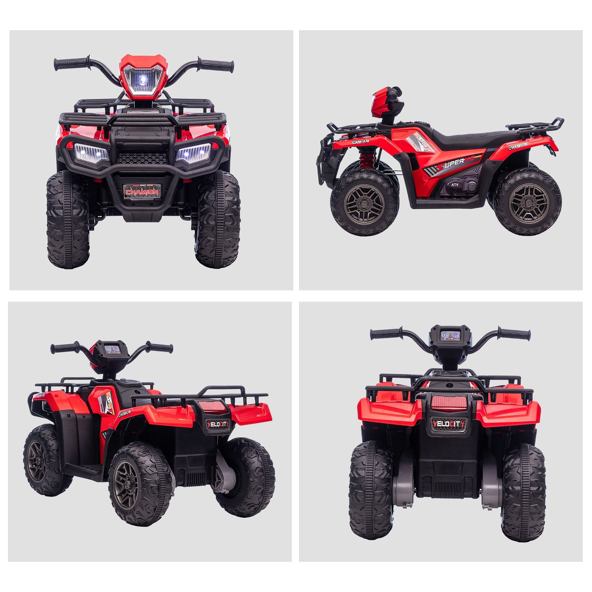 12V Kids ATV Quad, Battery Powered Electric 4 Wheeler with MP3, Red Electric Toy Cars   at Gallery Canada