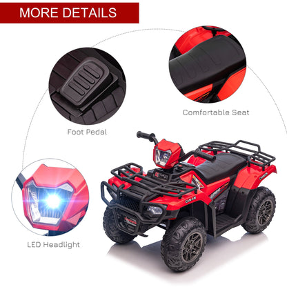 12V Kids ATV Quad, Battery Powered Electric 4 Wheeler with MP3, Red Electric Toy Cars   at Gallery Canada