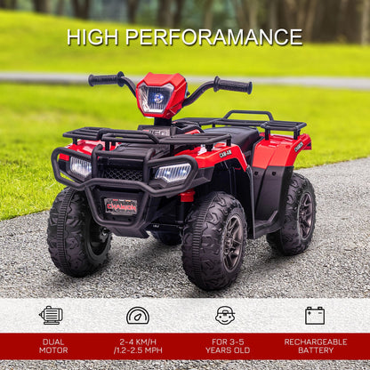 12V Kids ATV Quad, Battery Powered Electric 4 Wheeler with MP3, Red Electric Toy Cars   at Gallery Canada