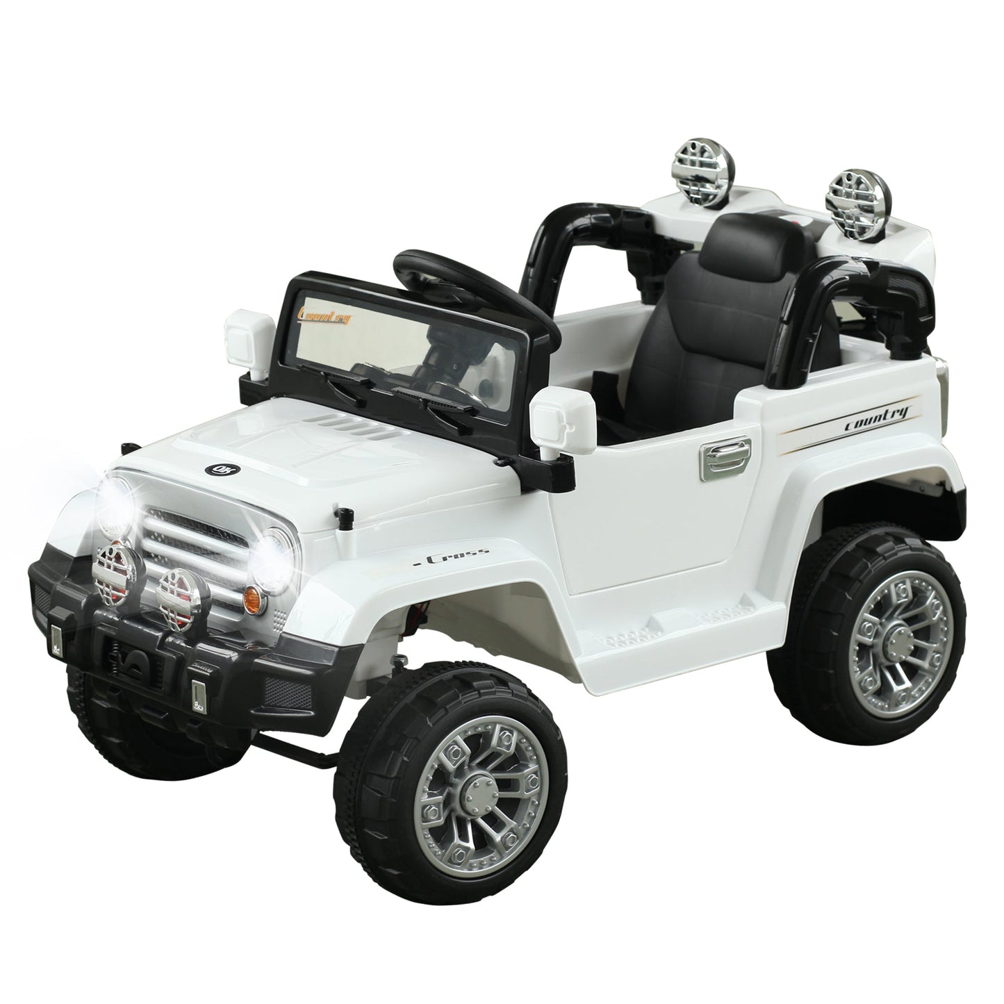 12V Kids Electric Ride On Car Toy Jeep power wheels with Remote Control, White Electric Toy Cars White  at Gallery Canada