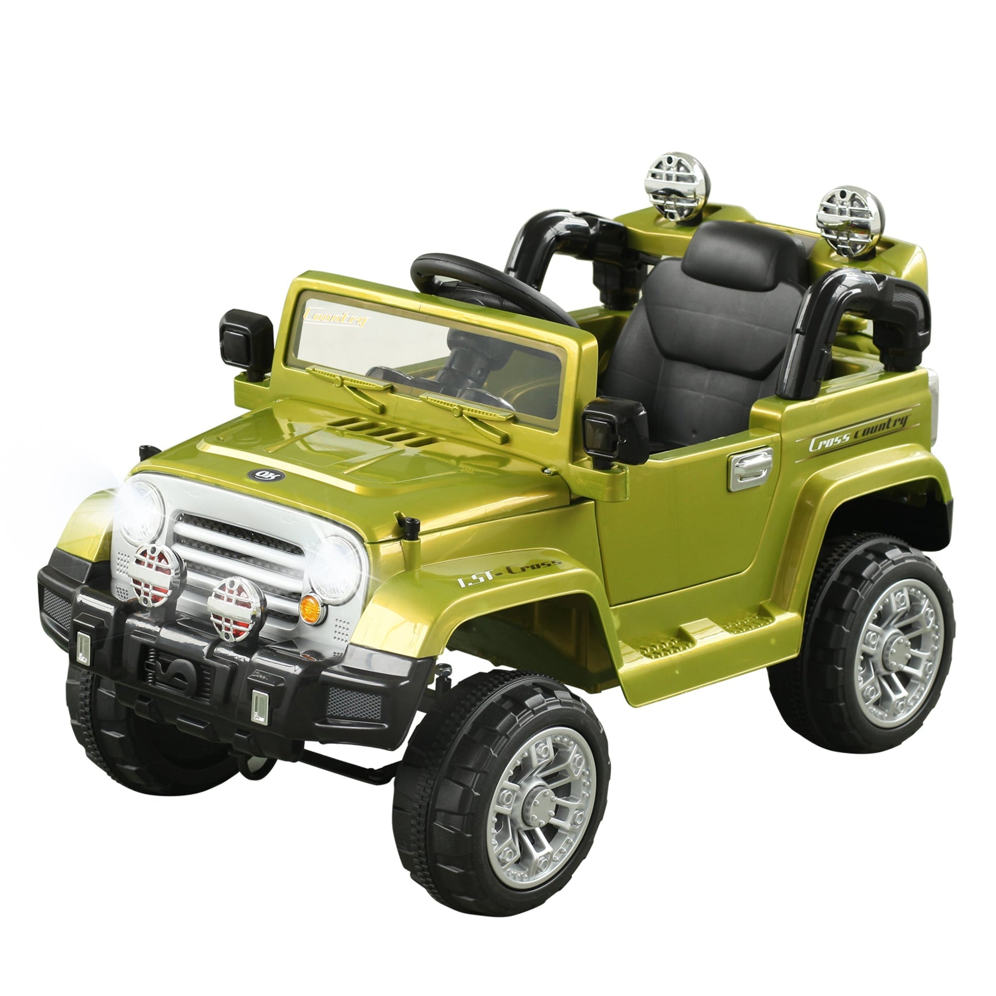 12V Kids Electric Ride On Car Toy Truck with Remote Control 2 Speeds Lights MP3 LCD Power Indicator, Green Electric Toy Cars Green  at Gallery Canada