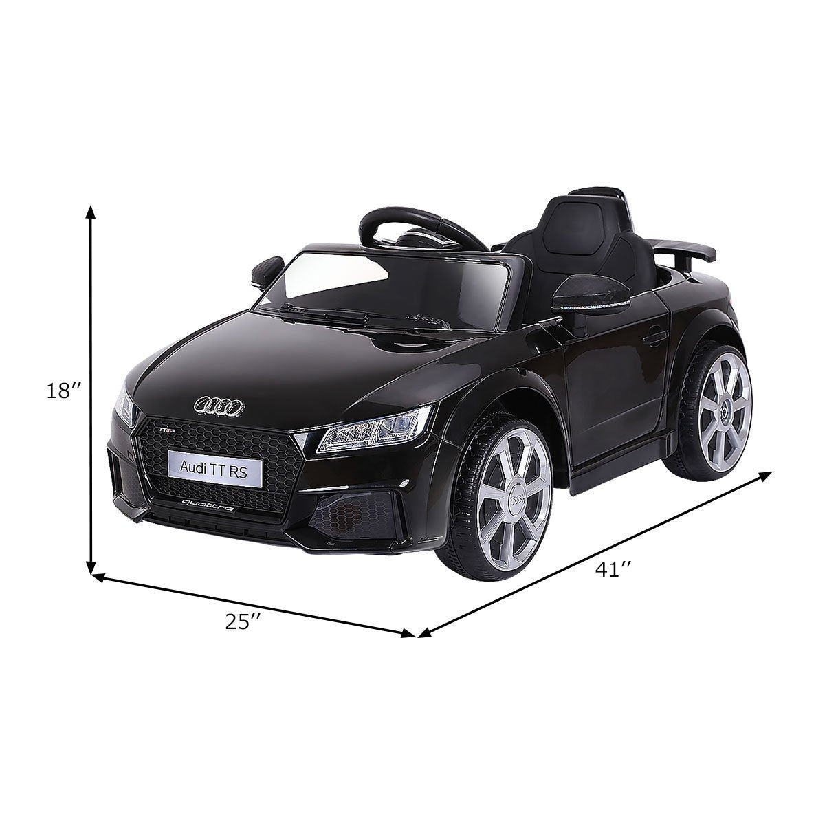 12V Kids Electric Ride on Car with Remote Control and Music Function, Black Powered Ride On Toys   at Gallery Canada