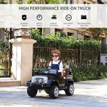 12V Kids Electric Toy Car Jeep Power Wheels with Remote Control Black Electric Toy Cars   at Gallery Canada