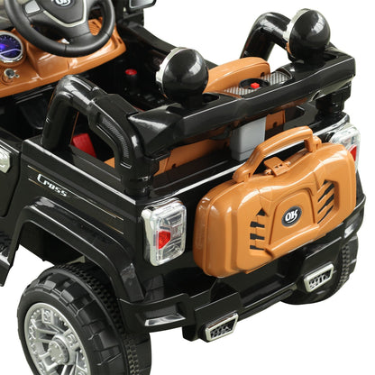 12V Kids Electric Toy Car Jeep Power Wheels with Remote Control Black Electric Toy Cars   at Gallery Canada