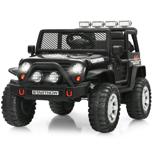 12V Kids Remote Control Electric  Ride On Truck Car with Lights and Music, Black Powered Ride On Toys   at Gallery Canada