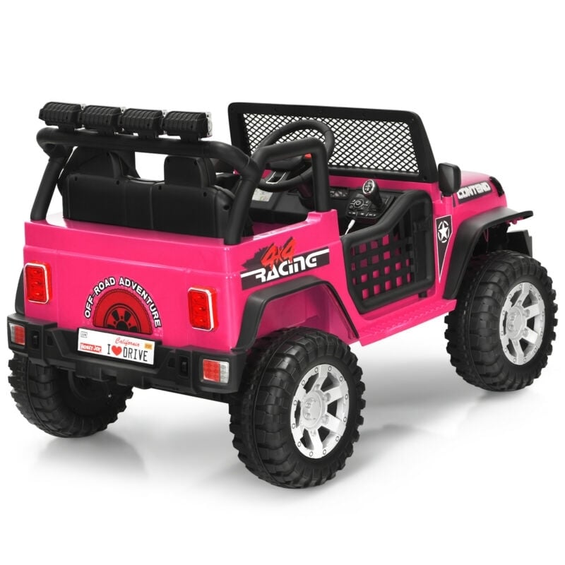 12V Kids Remote Control Electric  Ride On Truck Car with Lights and Music, Pink Powered Ride On Toys   at Gallery Canada