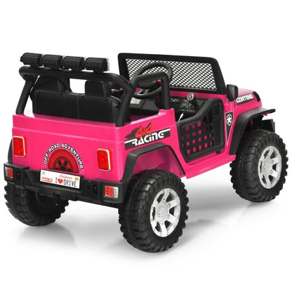 12V Kids Remote Control Electric  Ride On Truck Car with Lights and Music, Pink Powered Ride On Toys   at Gallery Canada