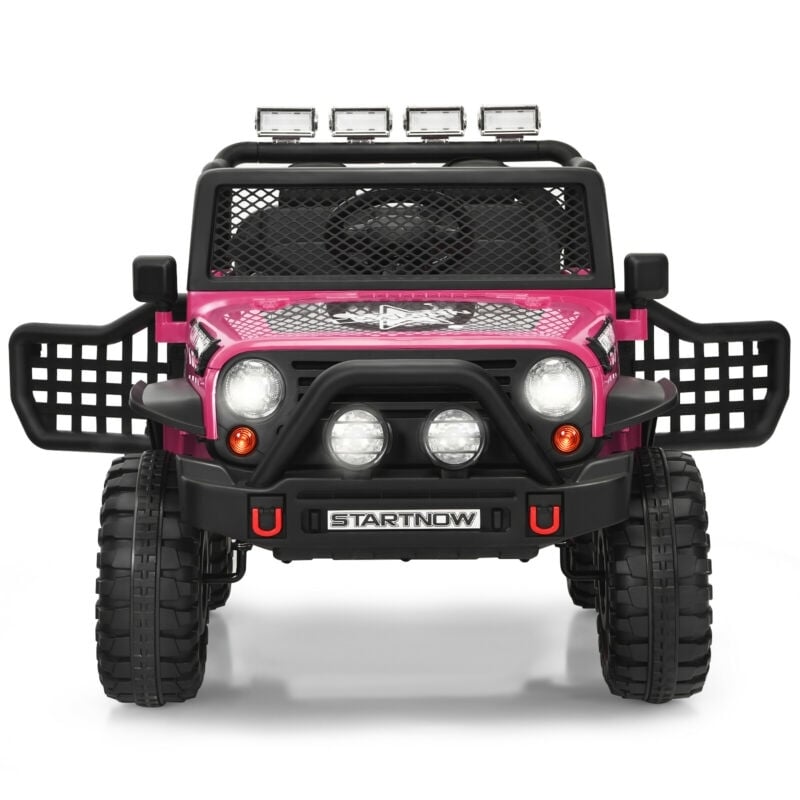 12V Kids Remote Control Electric  Ride On Truck Car with Lights and Music, Pink Powered Ride On Toys   at Gallery Canada