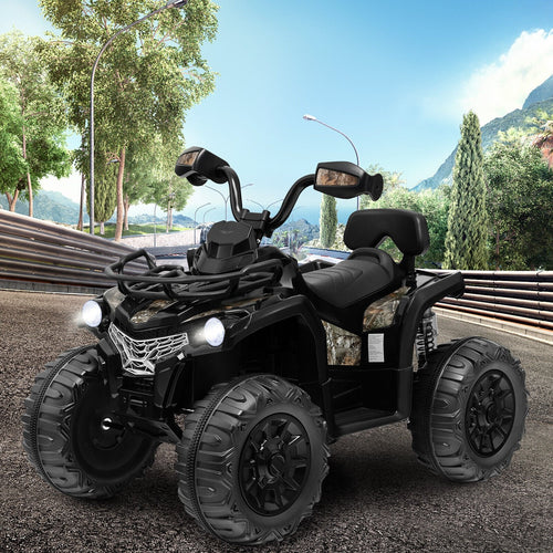 12V Kids Ride On ATV 4 Wheeler with MP3 and Headlights, Black