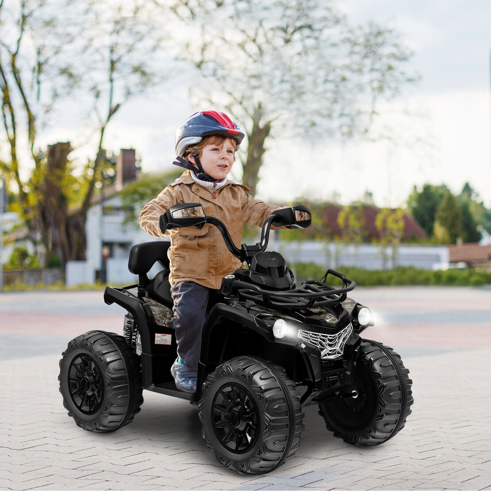 12V Kids Ride On ATV 4 Wheeler with MP3 and Headlights, Black Powered Ride On Toys   at Gallery Canada