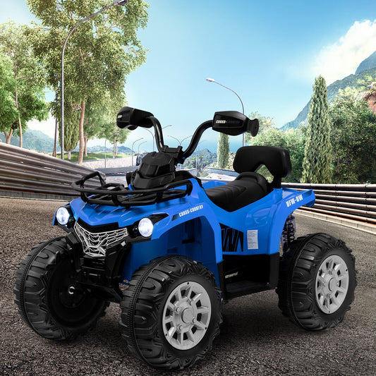 12V Kids Ride On ATV 4 Wheeler with MP3 and Headlights, Blue Powered Ride On Toys   at Gallery Canada