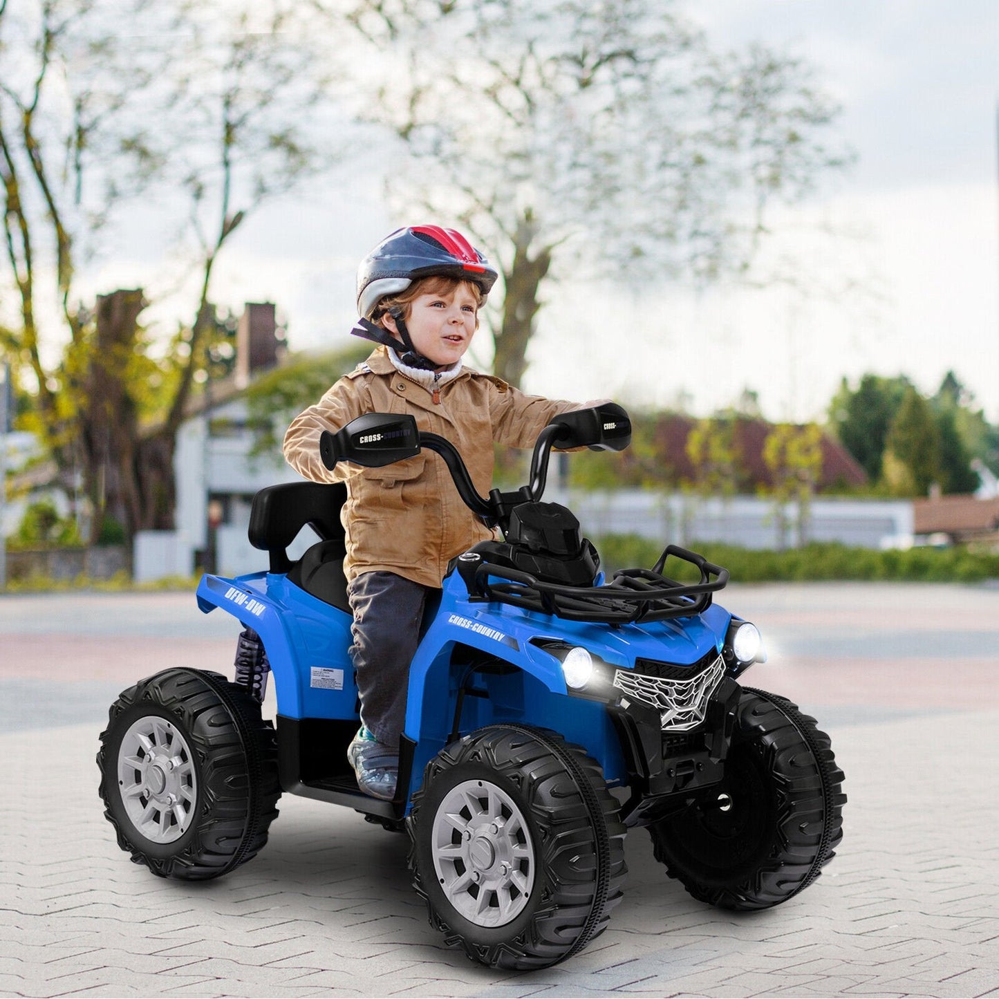 12V Kids Ride On ATV 4 Wheeler with MP3 and Headlights, Blue Powered Ride On Toys   at Gallery Canada