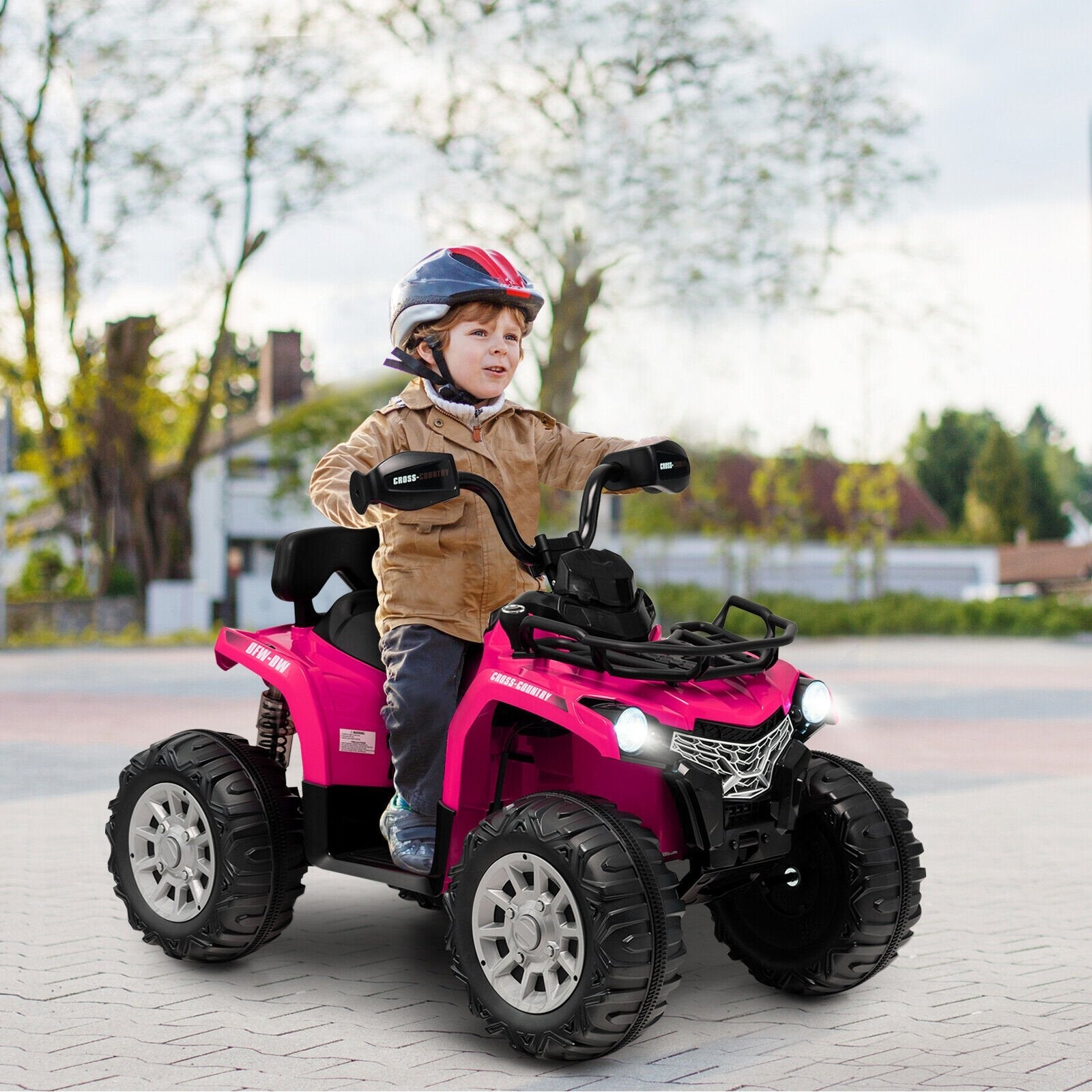 12V Kids Ride On ATV 4 Wheeler with MP3 and Headlights, Pink Powered Ride On Toys   at Gallery Canada