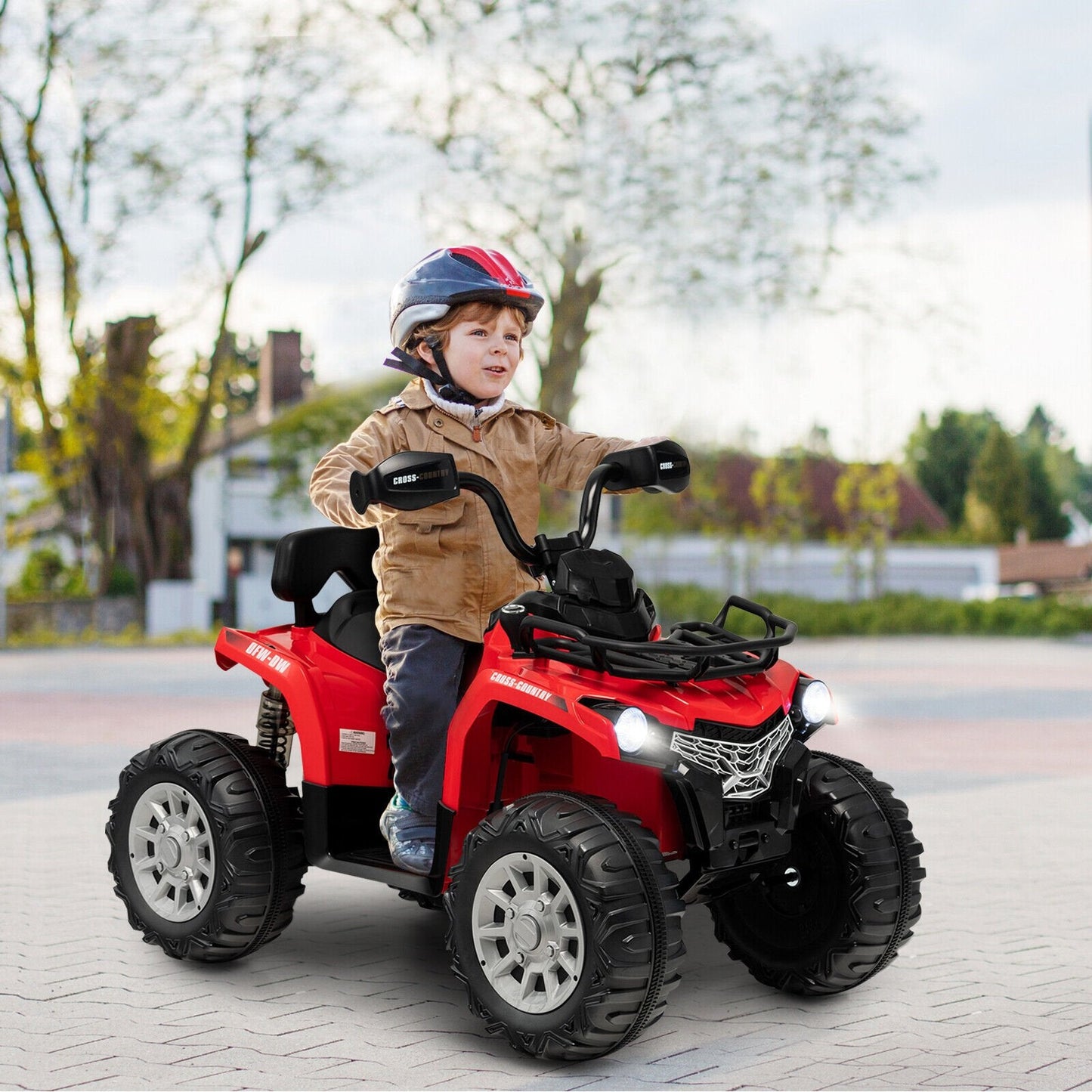 12V Kids Ride On ATV 4 Wheeler with MP3 and Headlights, Red Powered Ride On Toys   at Gallery Canada