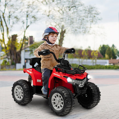 12V Kids Ride On ATV 4 Wheeler with MP3 and Headlights, Red Powered Ride On Toys   at Gallery Canada