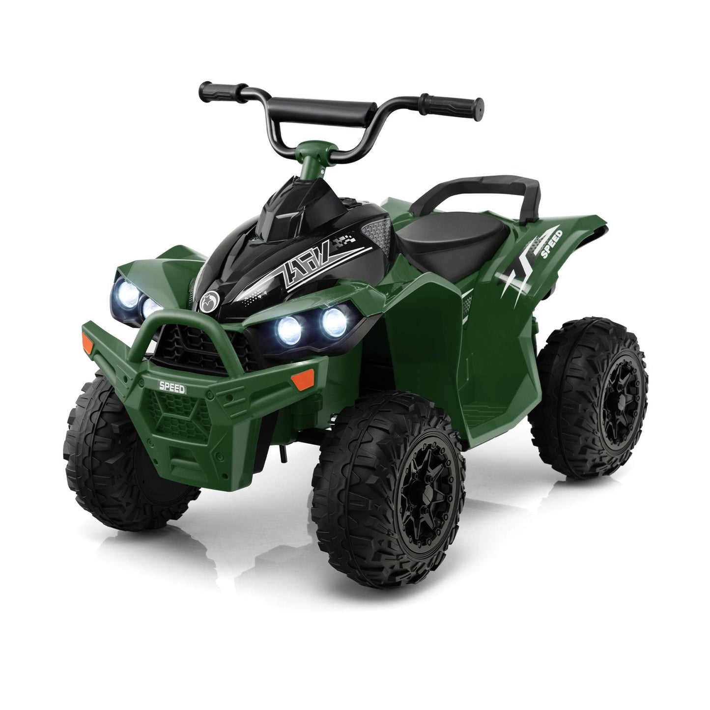 12V Kids Ride On ATV with High/Low Speed and Comfortable Seat, Army Green Powered Ride On Toys   at Gallery Canada