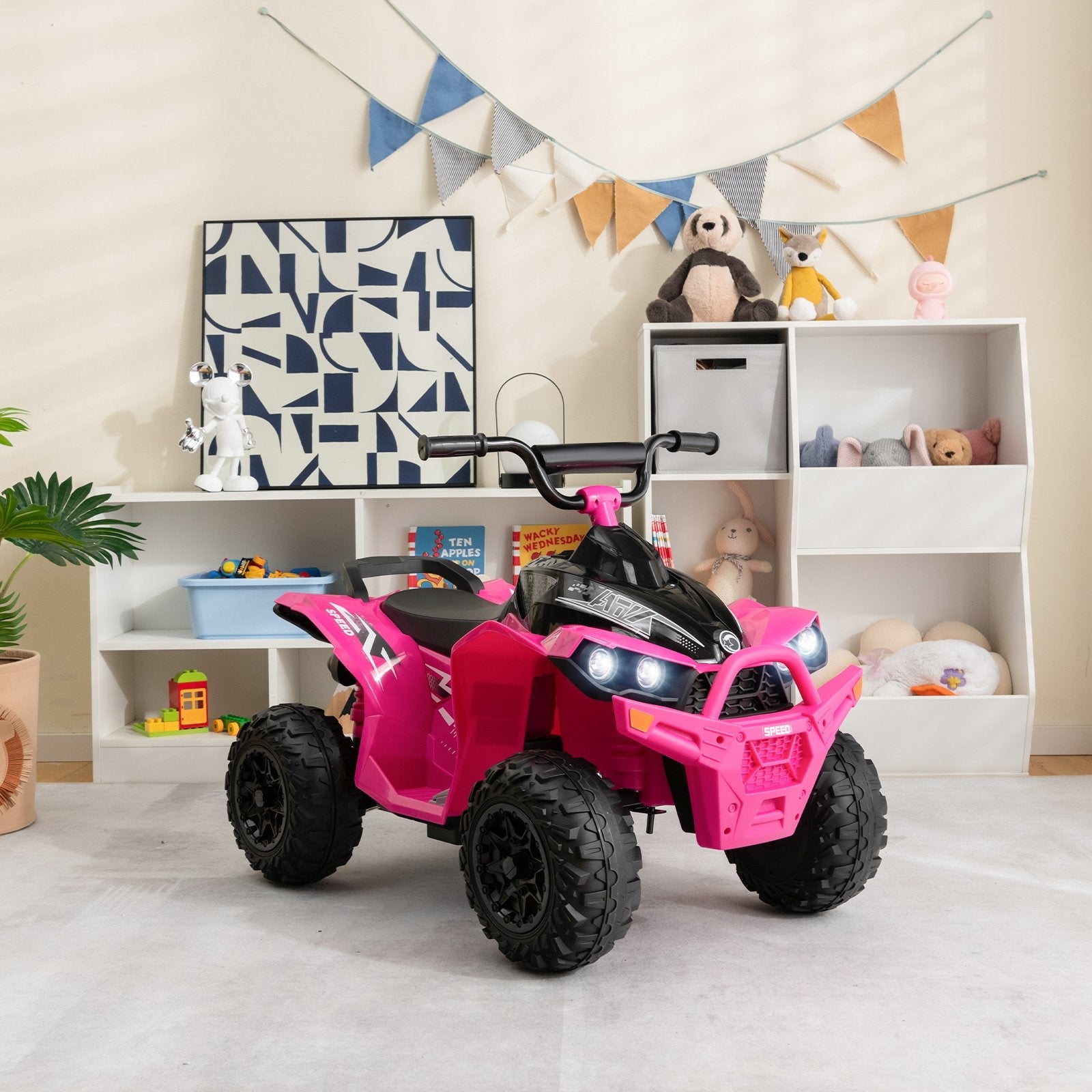 12V Kids Ride On ATV with High/Low Speed and Comfortable Seat, Pink Powered Ride On Toys   at Gallery Canada