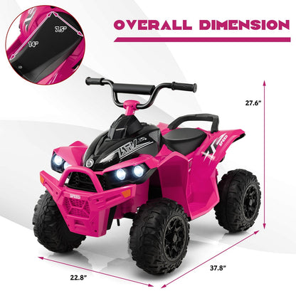 12V Kids Ride On ATV with High/Low Speed and Comfortable Seat, Pink Powered Ride On Toys   at Gallery Canada