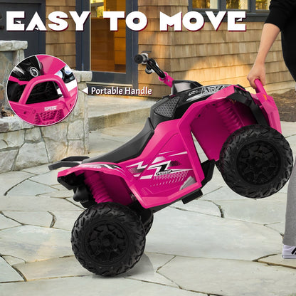 12V Kids Ride On ATV with High/Low Speed and Comfortable Seat, Pink Powered Ride On Toys   at Gallery Canada