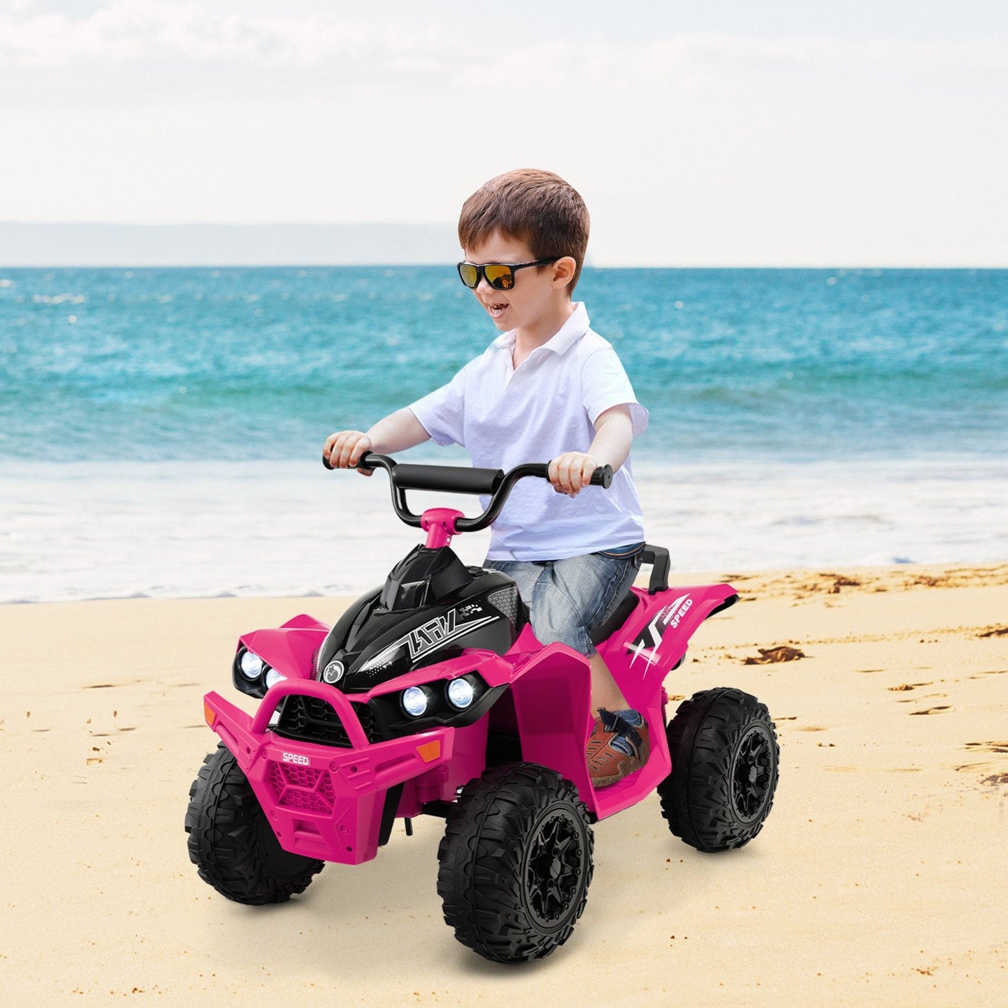 12V Kids Ride On ATV with High/Low Speed and Comfortable Seat, Pink Powered Ride On Toys   at Gallery Canada