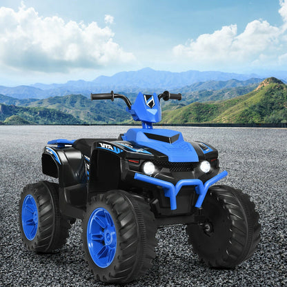 12V Kids Ride on ATV with LED Lights and Treaded Tires and LED lights, Navy Powered Ride On Toys   at Gallery Canada