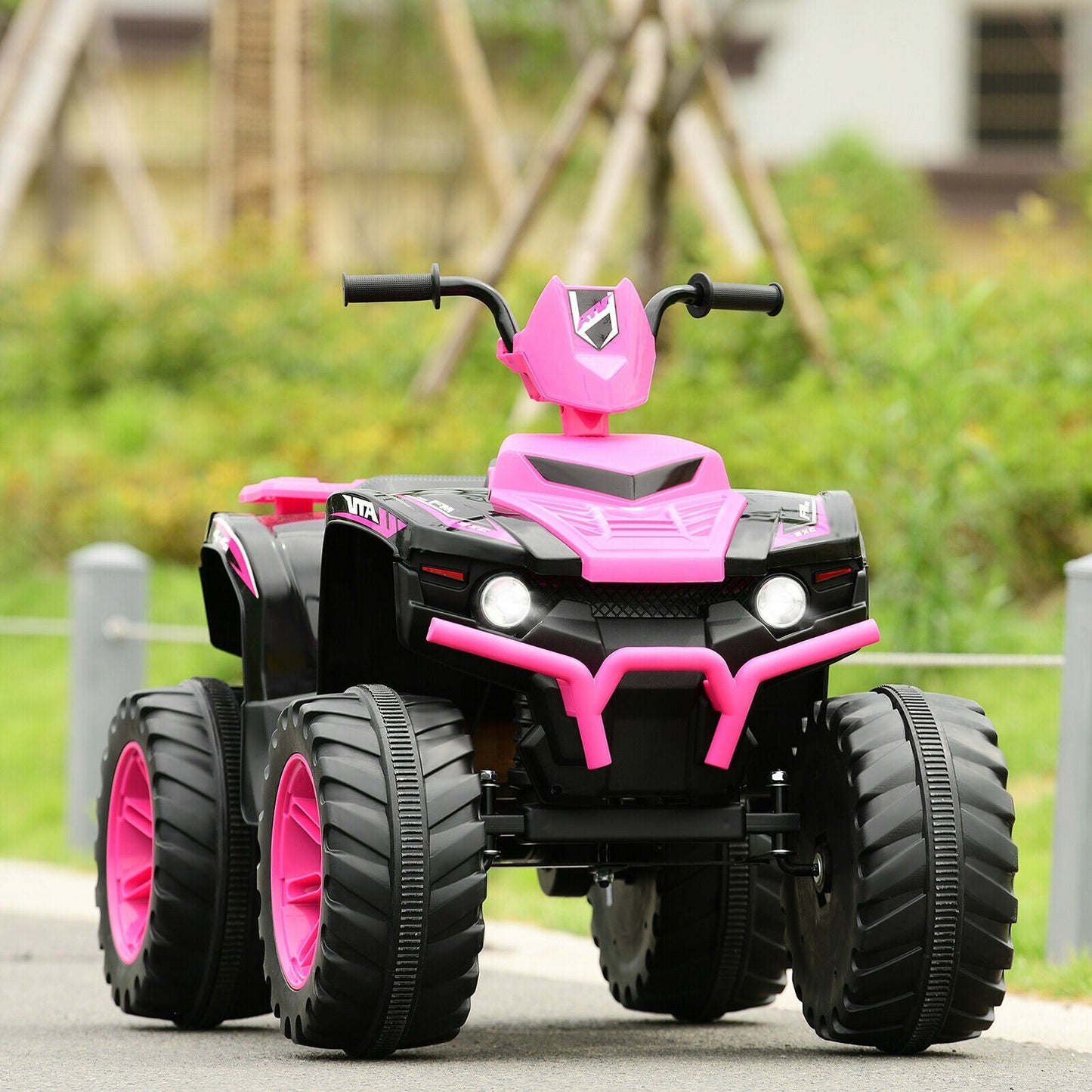 12V Kids Ride on ATV with LED Lights and Treaded Tires and LED lights, Pink Powered Ride On Toys   at Gallery Canada