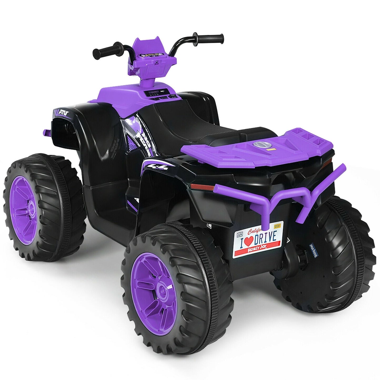 12V Kids Ride on ATV with LED Lights and Treaded Tires and LED lights, Purple Powered Ride On Toys   at Gallery Canada