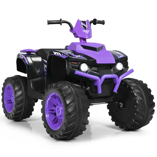 12V Kids Ride on ATV with LED Lights and Treaded Tires and LED lights, Purple Powered Ride On Toys Purple  at Gallery Canada