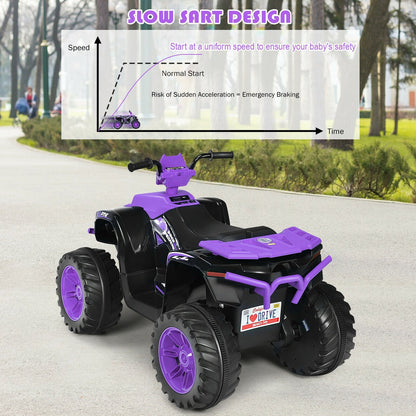 12V Kids Ride on ATV with LED Lights and Treaded Tires and LED lights, Purple Powered Ride On Toys   at Gallery Canada