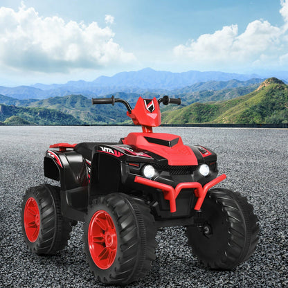 12V Kids Ride on ATV with LED Lights and Treaded Tires and LED lights, Red Powered Ride On Toys   at Gallery Canada