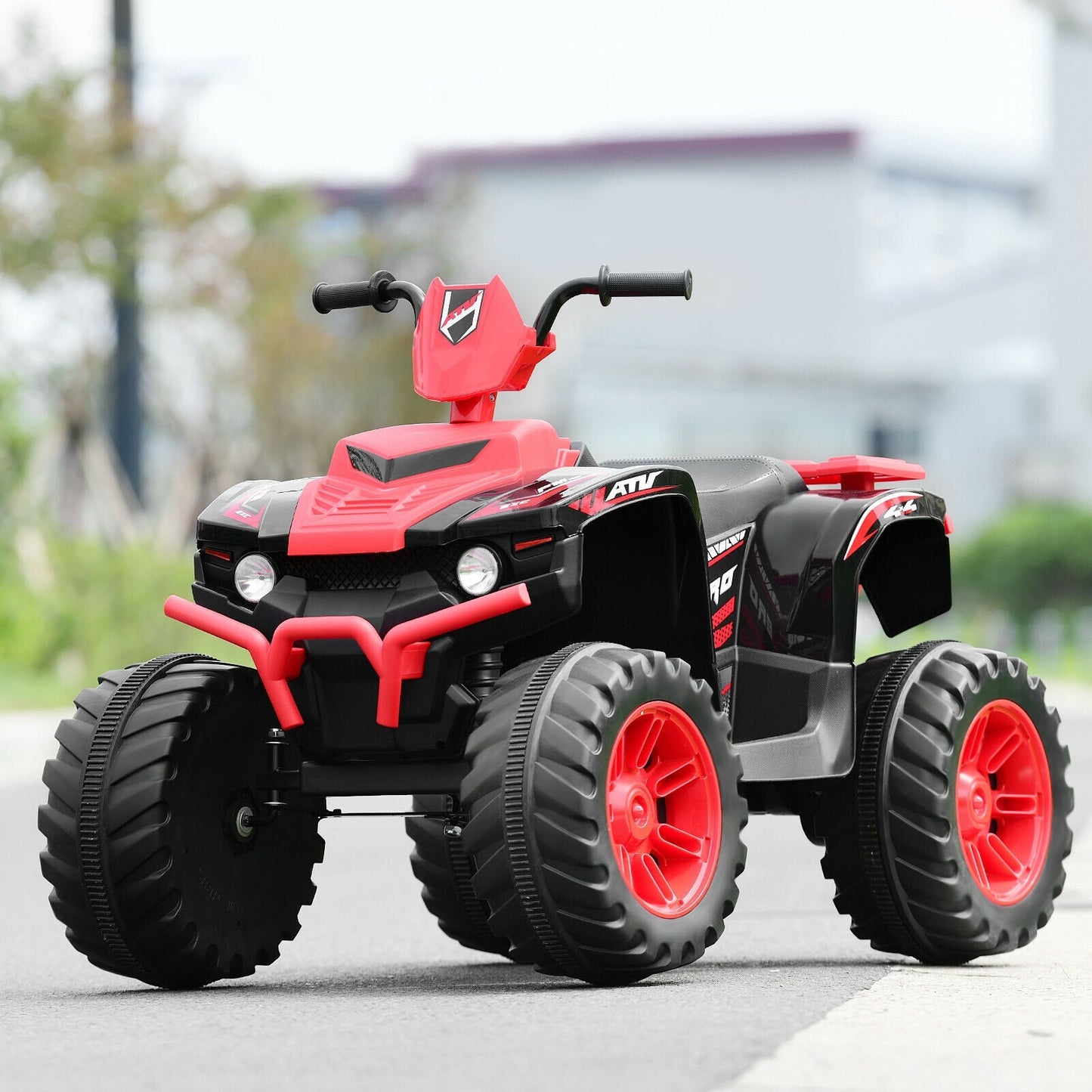 12V Kids Ride on ATV with LED Lights and Treaded Tires and LED lights, Red Powered Ride On Toys   at Gallery Canada