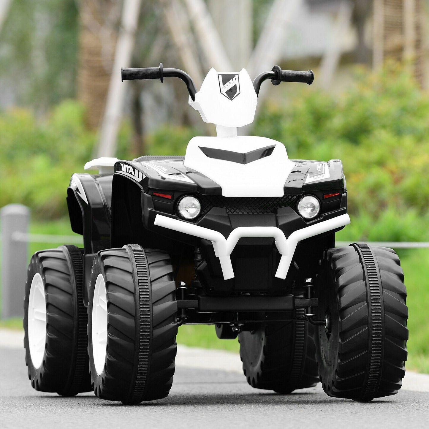 12V Kids Ride on ATV with LED Lights and Treaded Tires and LED lights, White Powered Ride On Toys   at Gallery Canada