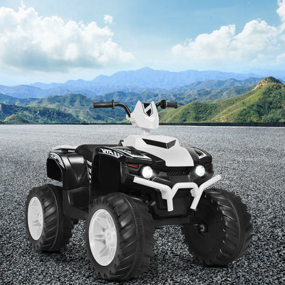 12V Kids Ride on ATV with LED Lights and Treaded Tires and LED lights, White Powered Ride On Toys   at Gallery Canada